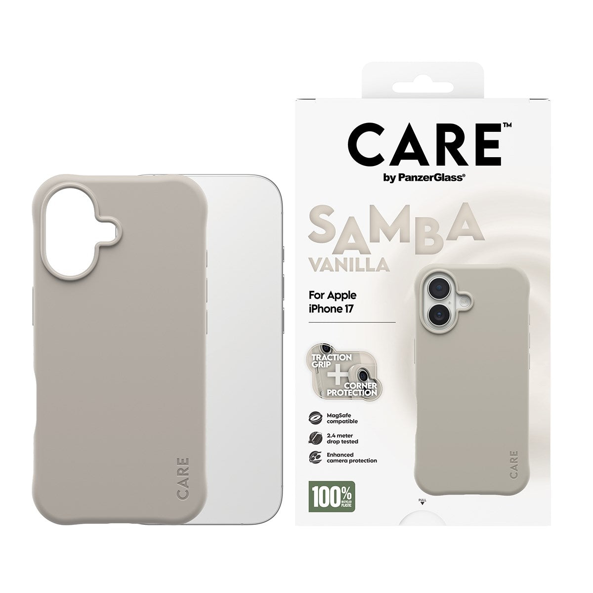 CARE by PanzerGlass® Samba Case Vanilla m. MagSafe iPhone 17